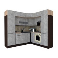 Bucatarie de Colt BIG GENA NEW ST. 210-230, Wenge / Decor 4298